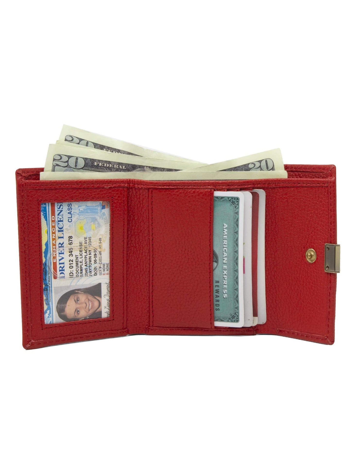 Timberland Women's Leather Rfid Small Indexer Snap Wallet Billfold, Red, one size