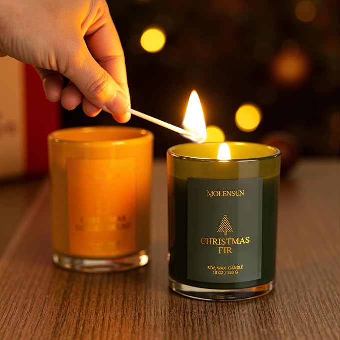 Christmas Gingerbread Candle, 10oz Soy Scented Candle for Home, Christmas Birthday & Holiday Gifts for Women & Men, Long Lasting 50+ Hour Clean Non-Toxic Burn, Elegant Winter & Christmas Home Decor