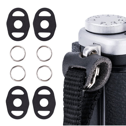 2 Pairs Camera Strap Eyelet Split O Ring & Leather Cover Piece for Leica Q3 A6700 A6600 A6500 A6400 A6300 A6100 A6000 A7RIV A7RIII A7II A7S A9 X-E4 X-T4 X-T3 X-T30 X-Pro3 X-S10 X100V Z7II Z6II Z5 Z50