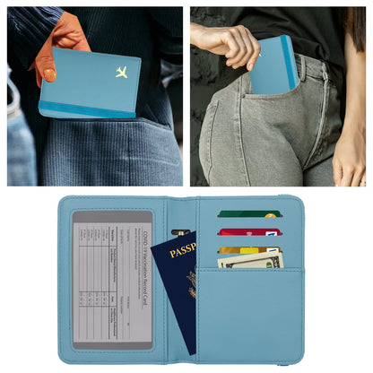 ZOPPEN Passport Holder Wallet, Passport Cover Travel Wallet Women Travel Essentials Accessories Document Organizer Travel Must Haves Rfid Blocking Cover Case for Women and Men, Blue