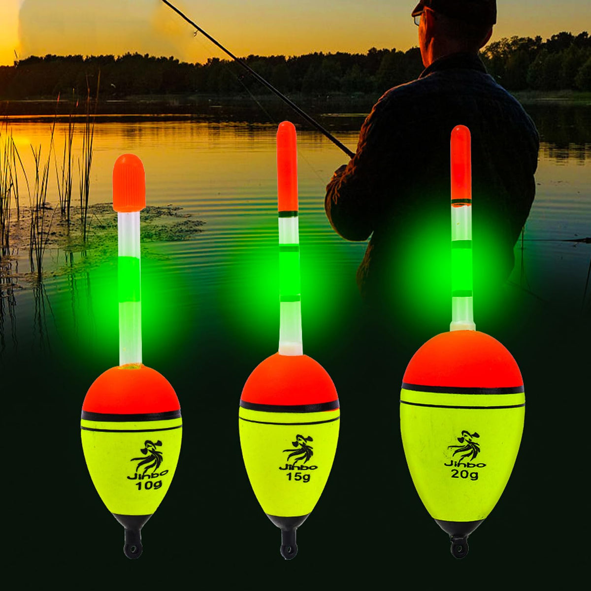 3pcs 10/15/20g Luminous Fishing Night Float Tubes Light Float Plastic Bobber Sea Rock Fishing Striking Floats Tools