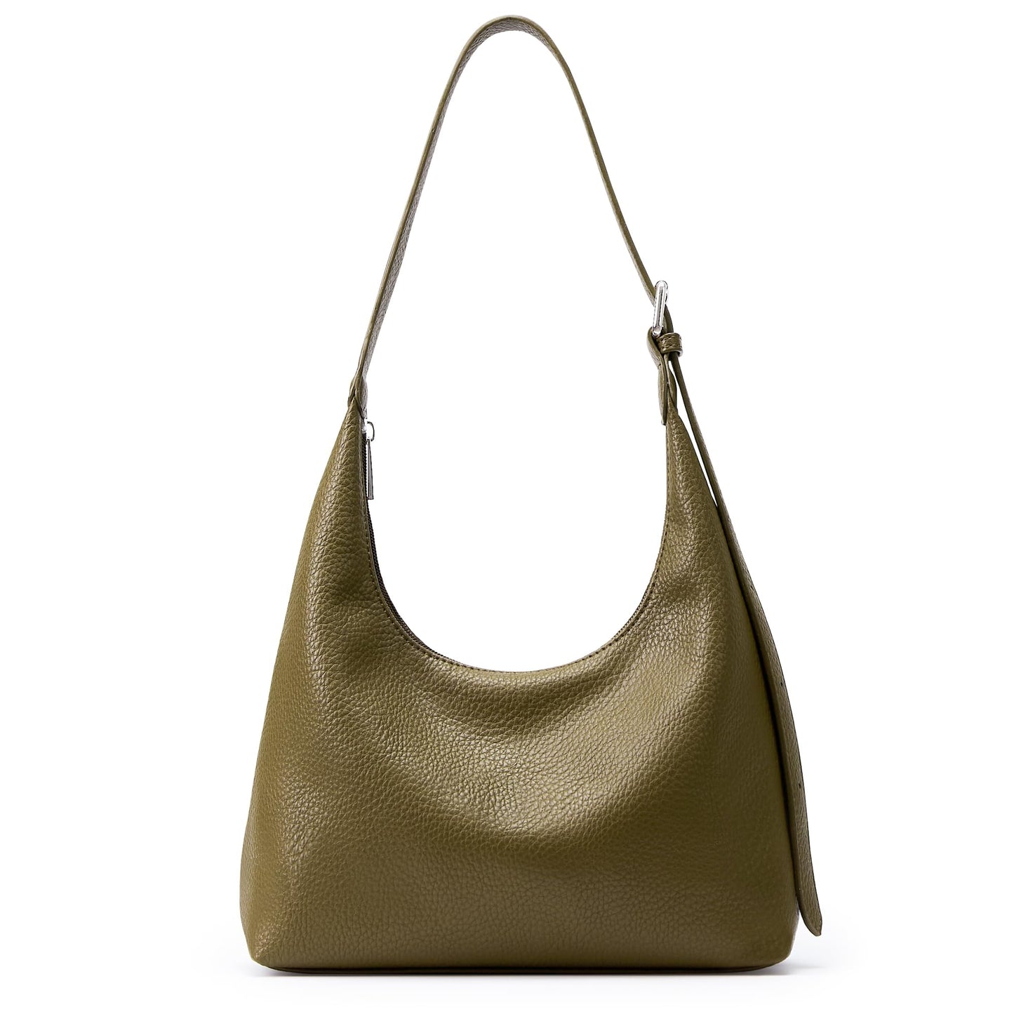 KALIDI Crescent Tote Bag, Women Underarm Handbag Vegan Leather Zipper Shoulder Purse Hobo for Evening Shopping Casual