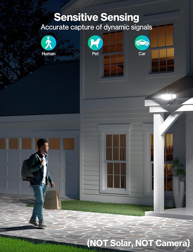 iMaihom 65W LED Security Lights Motion Sensor Outdoor, Dusk to Dawn Flood Lighting, 6500LM Motion Detected Floodlights for Outside, IP65 Waterproof Motion Lights for Garage,Yard (Hardwired)
