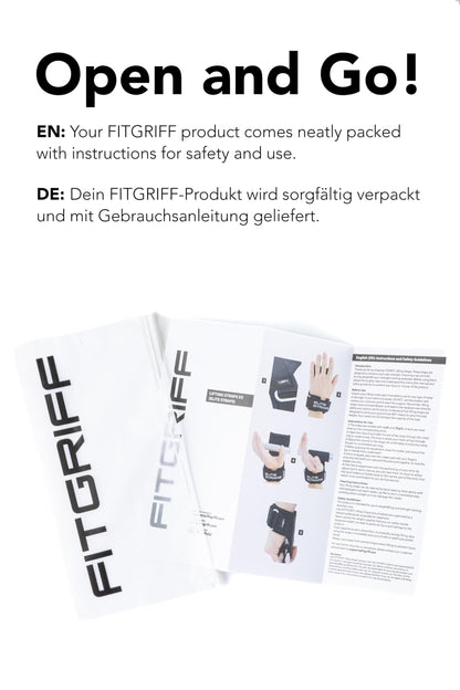 Fitgriff® Elite Straps - Lifting Wrist Straps (Rubber Grips) for Weightlifting, Gym, Workout, Deadlift - Anti-Slip Revolution for Men and Women (Black, M/L)