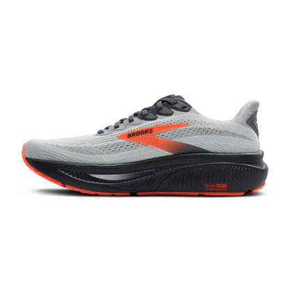 Brooks Men’s Ghost 17 Neutral Running Shoe - Oyster Mushroom/Orange/Ebony - 7.5 Medium