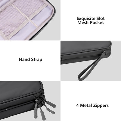 DDgro Travel Accessories Organizer Electronics Pouch for Keeping Certificates Charger/Power Bank/Cables/Mouse/Earphone (Medium, Black)