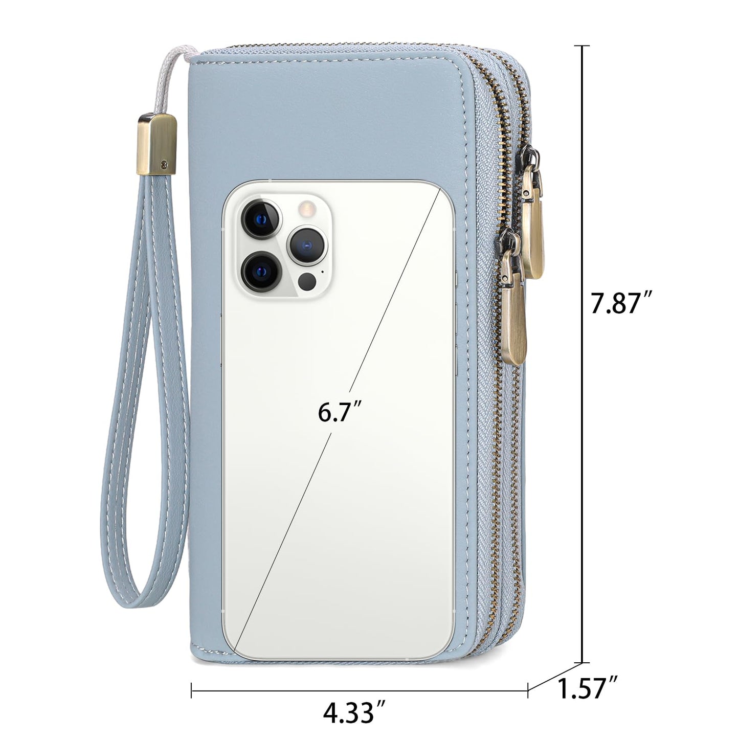 GAEKEAO Wallet for Women Clutch Leather RFID Blocking Wristlet Purse Zip Around Wallets Large Capacity Credit Card Holder