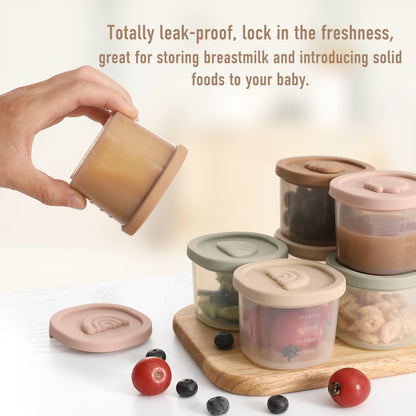 YIVEKO Baby Food Containers Silicone Baby Food Storage Containers for Infants and Toddlers Baby Food Jars Silicone Baby Food Container Freezer Safe Reusable Baby Food Containers with Lids 4PK