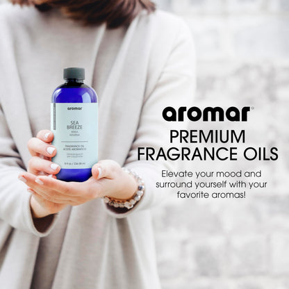 AROMAR Premium Fragrance Oil - Essential Oil for Diffusers & Home Aromatherapy - Cool Waters - 8oz