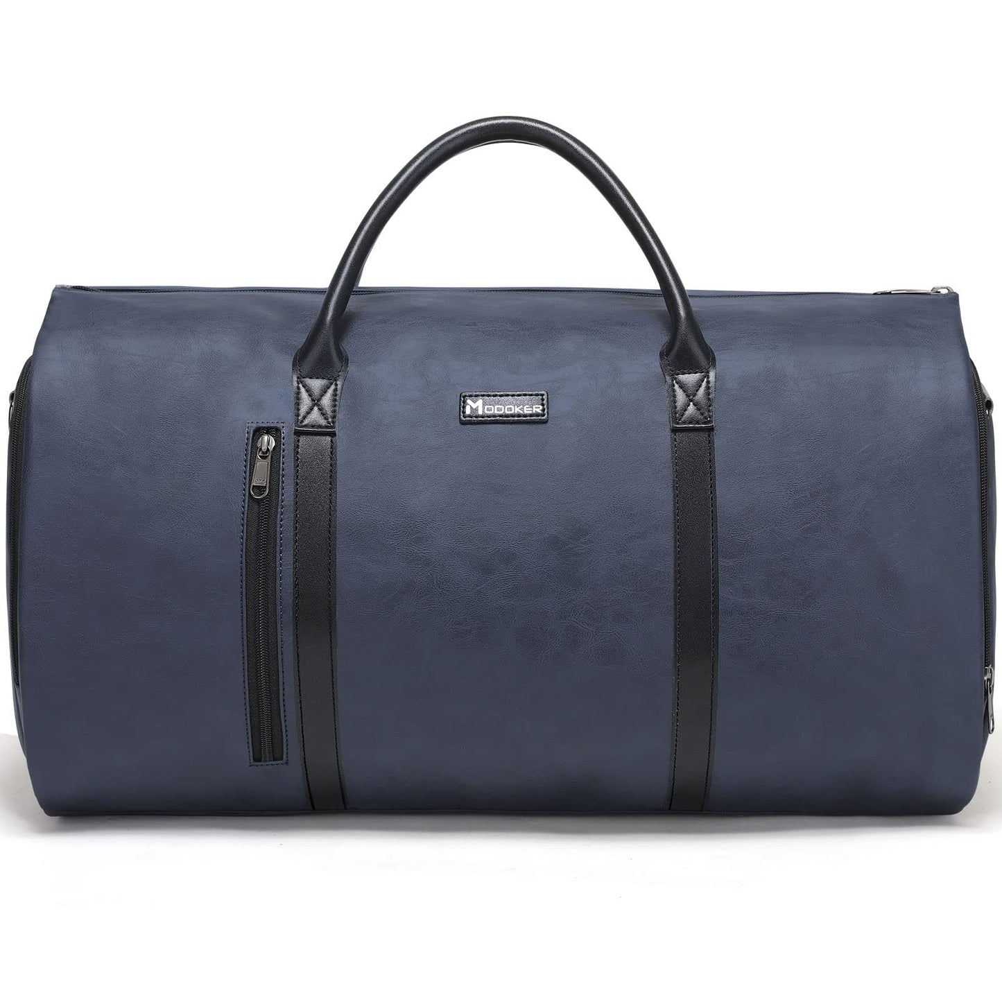 Modoker Convertible Leather Garment Bag, Carry on Garment Bags for Travel, Garment Duffel Bag, Gifts for Men Women Business Waterproof Suitcase Suit Travel Bags, Blue