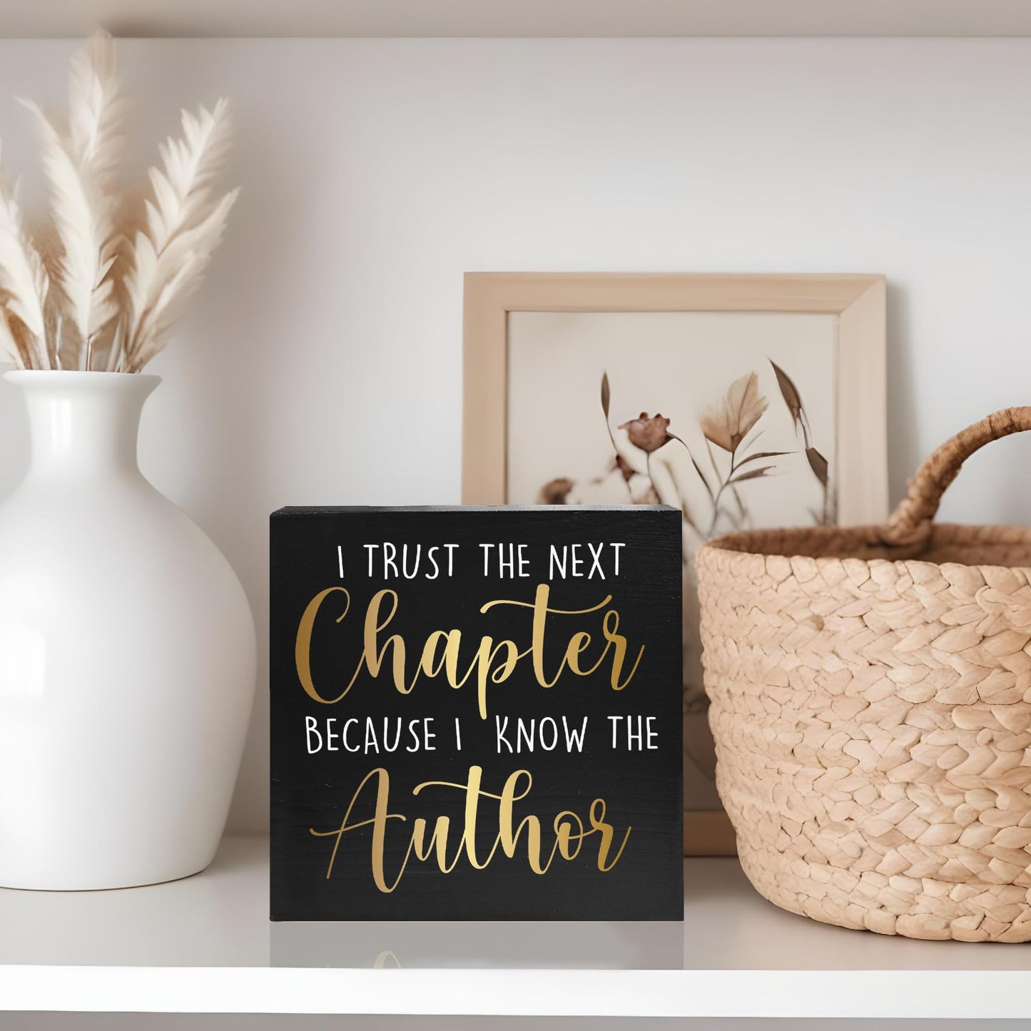 Graduation Quote Wood Box Sign I Trust The Next Chapter Wooden Box Block Sign Rustic Home Shelf Wall Decoration Grad Gift Inspirational Graduation Christmas Gift 5x5 C26