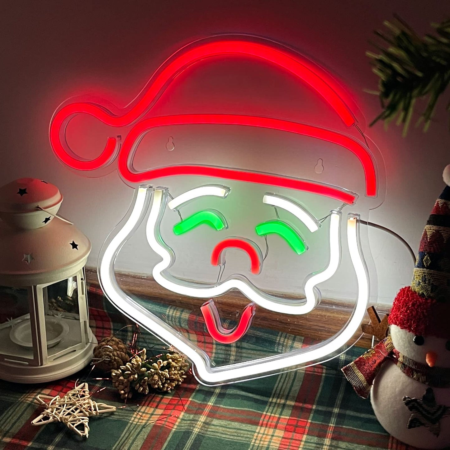 SmilingTown Christmas Neon Signs for Wall Decor USB Operated Neon Art Decorative Lights for Home Office Bar Pub Club Party Supplies Gift Idea (Santa)