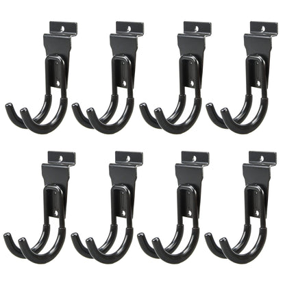 ATOOLA Slatwall Hooks, Heavy-Duty Slatwall Accessories, Black Slat Wall J Hooks, 8 Pack