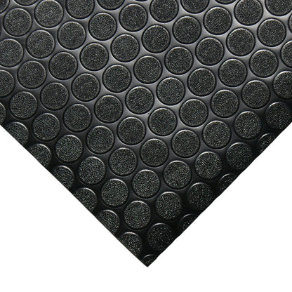 Rubber-Cal Coin-Grip Flooring and Rolling Mat, Dark Grey, 2mm x 4 x 8-Feet