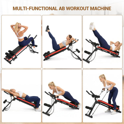 Adjustable Ab Workout Bench-Ab Trainer Machine with LCD Display, Multi-functional Ab Machine for Home Gym