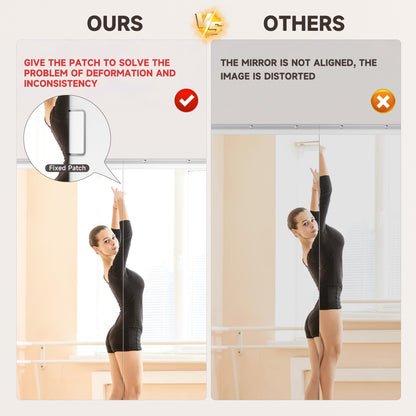 WINNICE 83"x40" One-Piece Home Gym Mirror, Oversized Full Body Wall Mounted Fitness Mirror, 4MM Professional Grade Tempered Glass for Yoga, Studio with Complete Kit