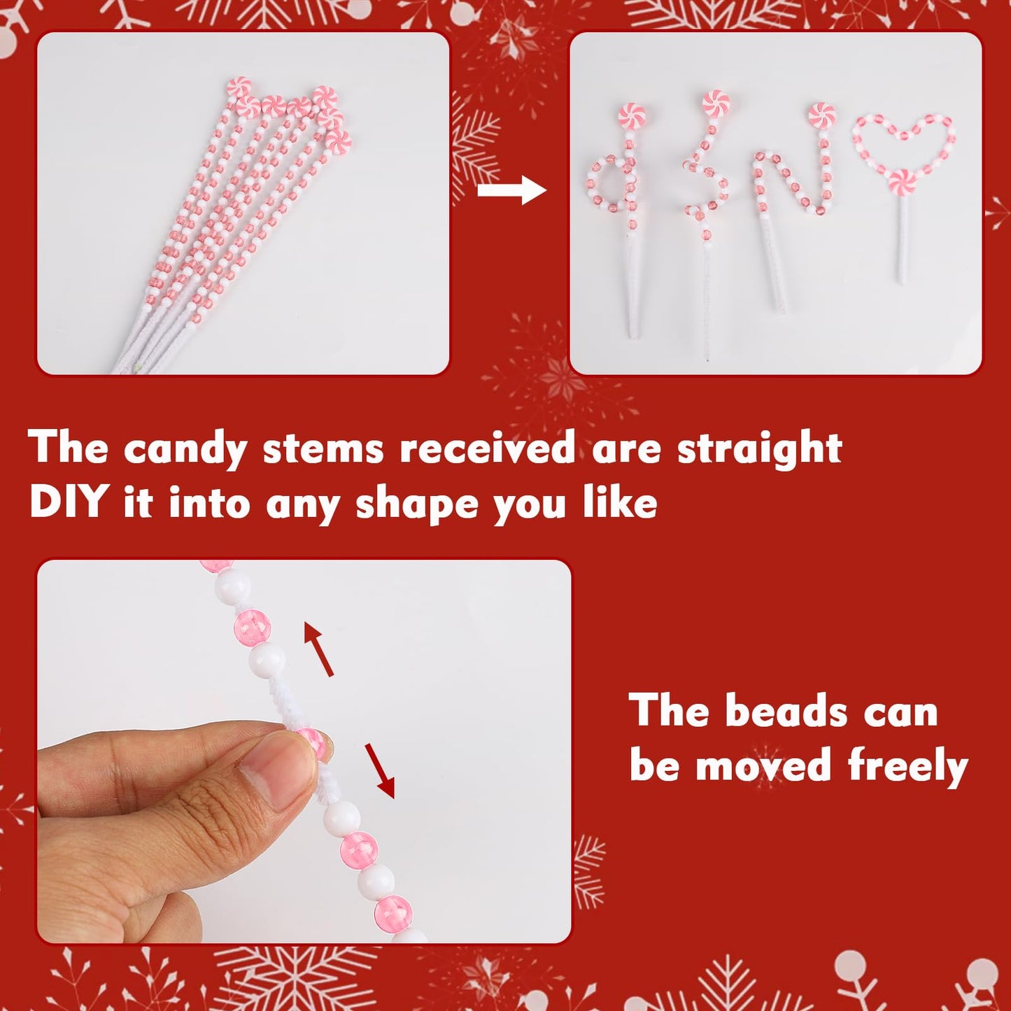 HOHOTIME 18Pcs Candy Cane Christmas Decorations, Pink White Straight Christmas Tree Picks Ornaments, Candy Cane Christmas Tree Decorations for Vase Garland Wreath DIY Craft Xmas Tree Topper Home Decor