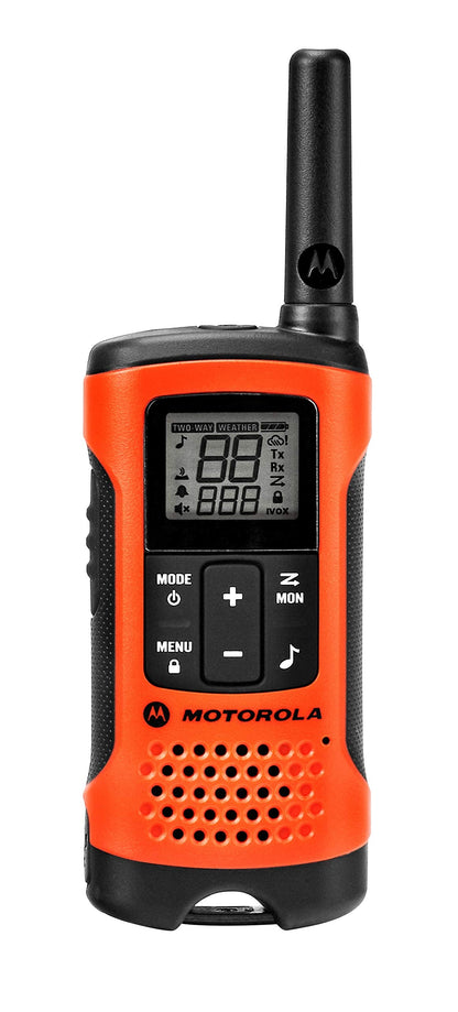 Motorola Solutions, Portable FRS, T210, Talkabout, Two-Way Radios, Rechargeable, 22 Channel, 20 Mile, Black W/Red, 2 Pack
