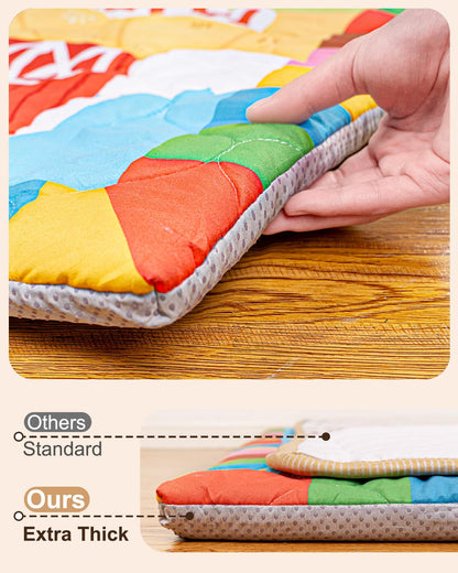 Beavtaens Foam Baby Play Mat 50x50, Removable and Machine Washable Cover, Thicken Cushioning Playmat and Perfect for Playpen, Non-Slip Bottom, Easy to Clean for Infants, Toddlers & Babies(Farm)