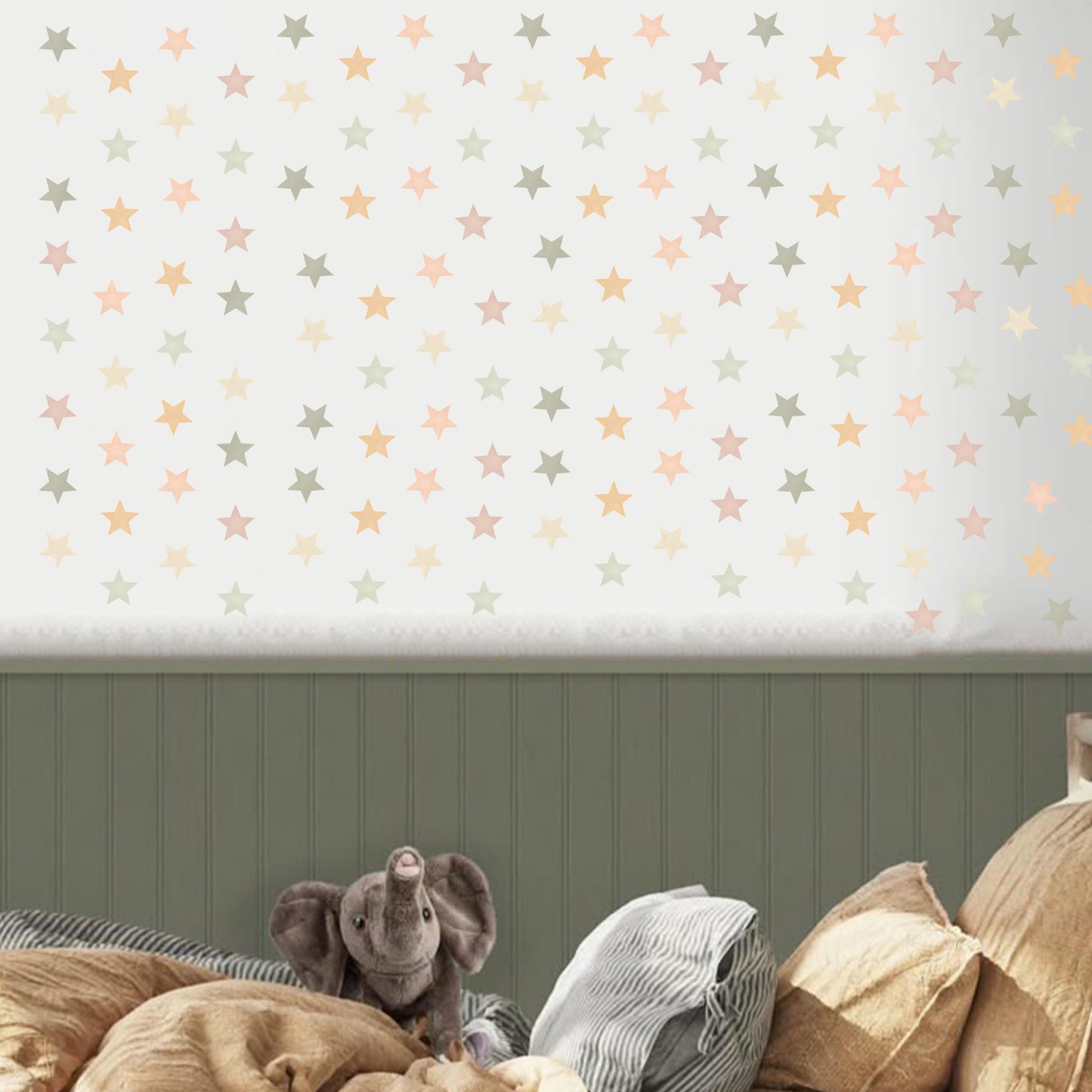 GIOGUK Star Wall Decal - Nursery Children's Baby Room Living Room Bedroom Wall Decoration Wall Stickers, Home Decor Stickers, Peel and Stick Decal, 96 Pcs Star 2 inch