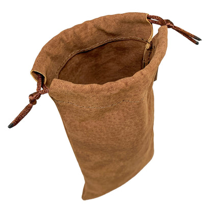Hide & Drink, Drawstring Bag for Tobacco Pipe Handmade from Sheepskin, Multipurpose Storage for Travel (Cinnamon)