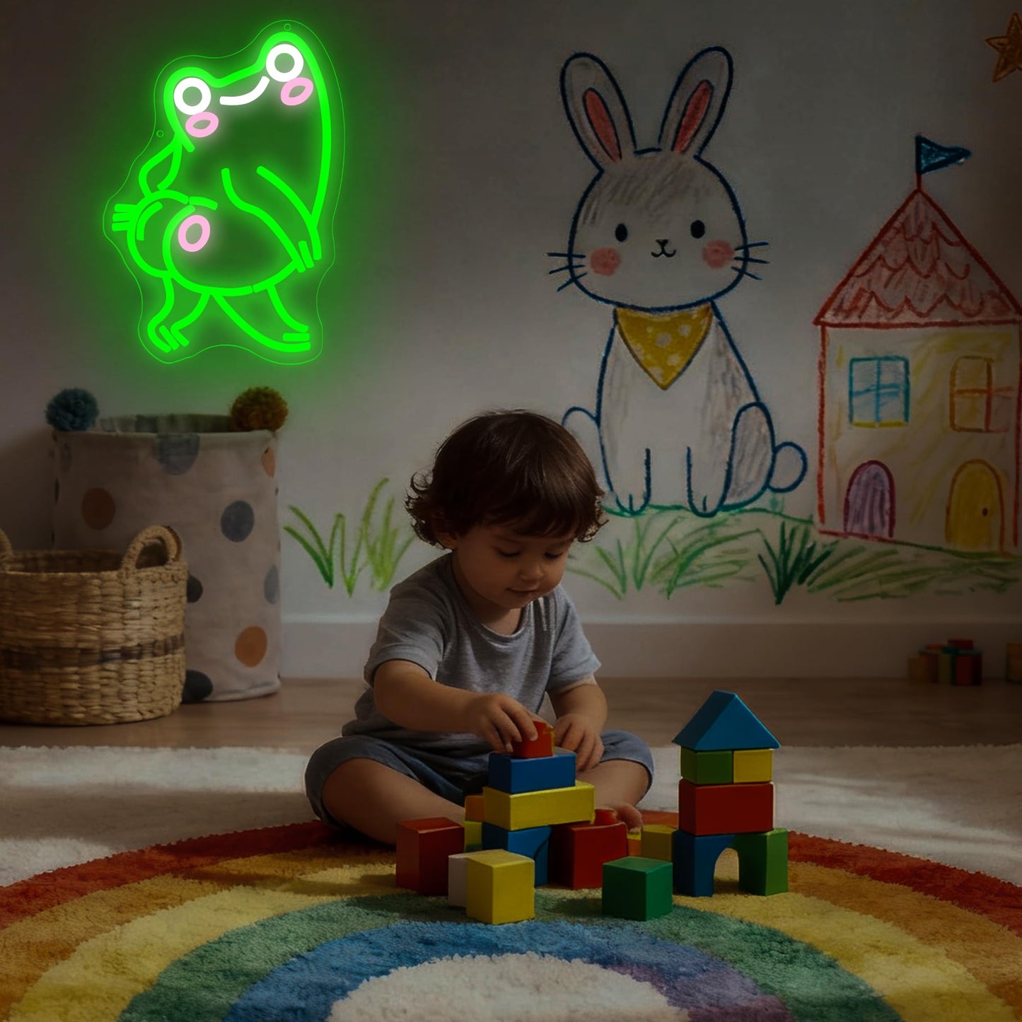 Playful Frog Neon Sign for Wall Decor Cartoon Frog Neon Light Cool Anime LED Light Up Sign for Bedroom Game Room Party Bar Store Man Cave Dimmable Birthday Gifts Size 12.9 * 9.0 In(TWP293)