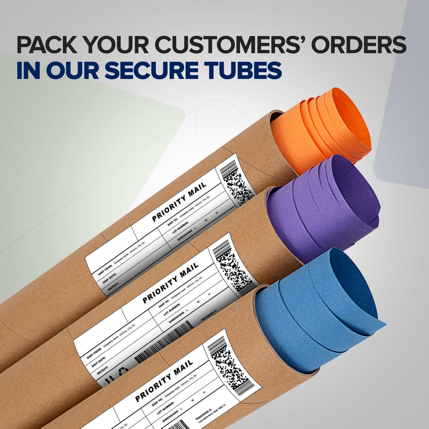 3" x 24" Reinforced Kraft Paper Mailing Tube, Pack of 2 Tubes with 4 Caps – Secure USPS Approved Poster Tube – Made in USA Cardboard Tube for Shipping and Storing Posters, Prints, Artwork