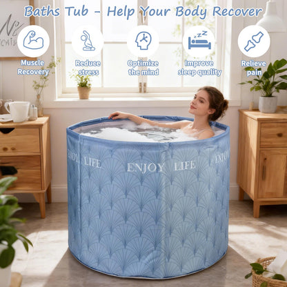 GENDLTHIJ Foldable Bath Tub for Adults, Large Foldable Hot Ice Plunge Tub for Recovery, Collapsible Hot Cold PlungeTub Suitable for Home Outdoors Gyms (Insulation)