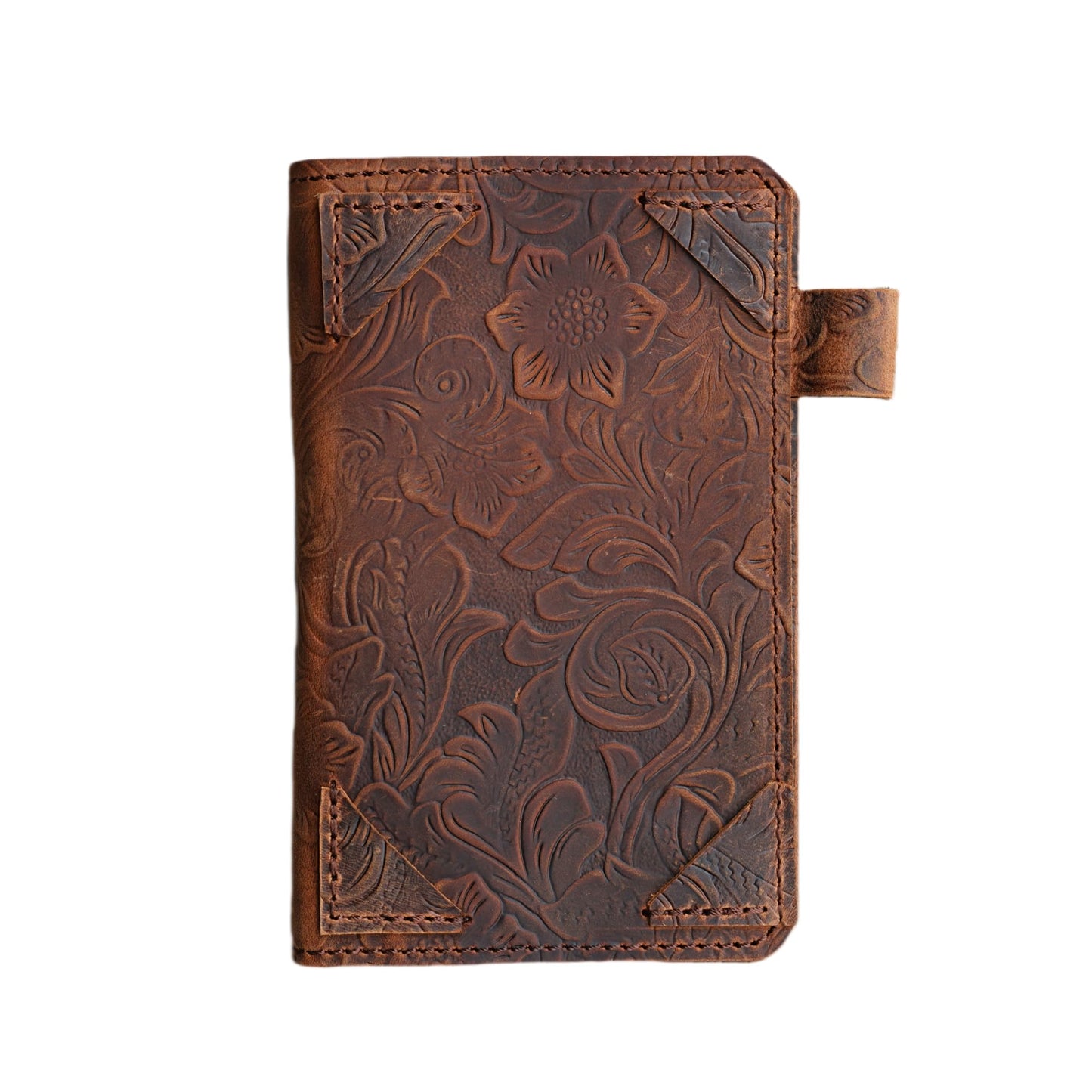 JJNUSA Personalized Distressed Genuine Leather Notebook Notepad Cover for Field Notes with travel Index Cards 3" x 5" cover fieldnotes Cover