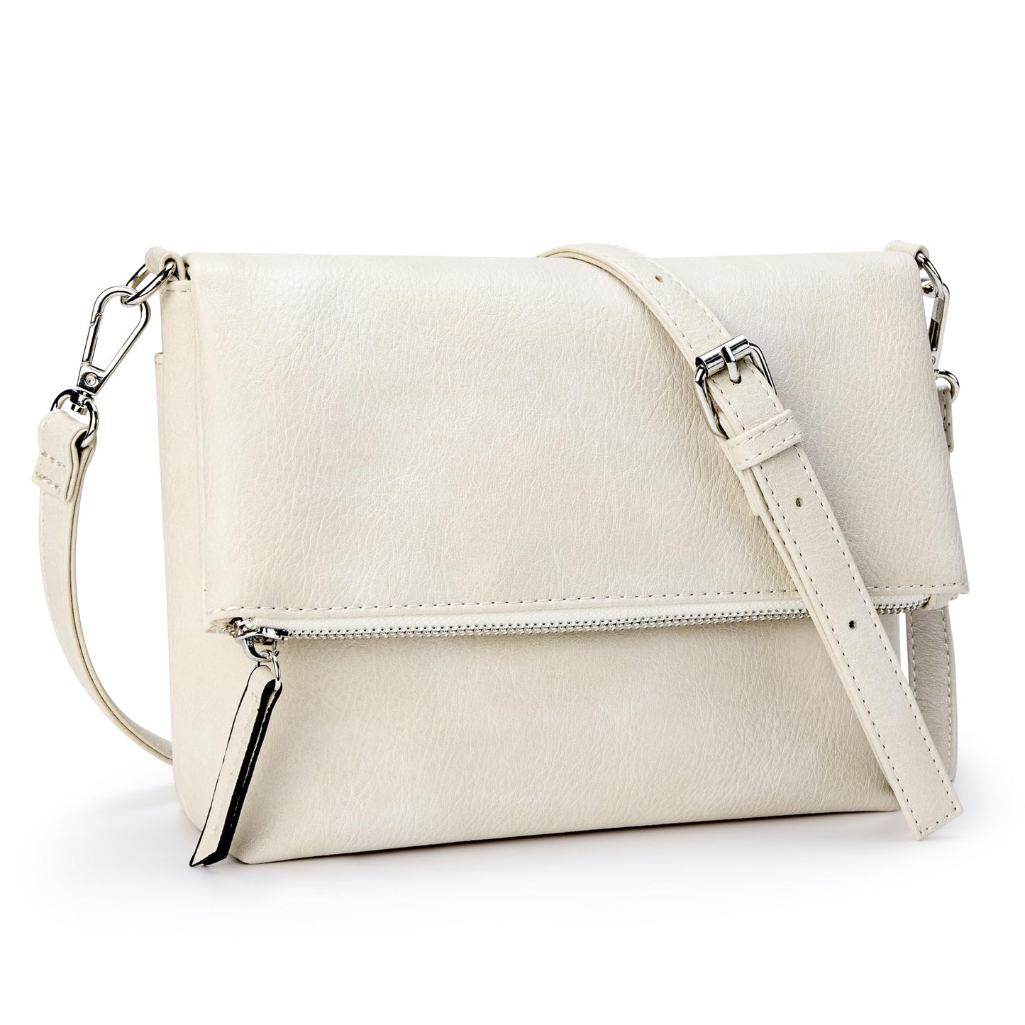 KALIDI Vintage Vegan Leather Crossbody Bag PU Shoulder Bag Handbag Multiple Pockets Adjustable Removable Strap Women