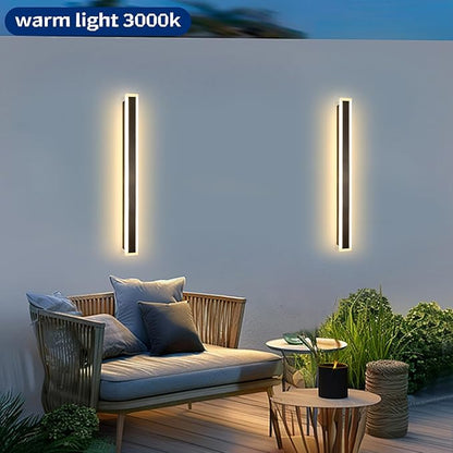 Porch Lights Outdoor, 31.5 inch Outdoor Sconces Wall Lighting 3000K LED Modern IP65 Waterproof Linear Exterior Wall Light for Garage Porch Patio