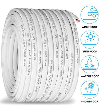 20 Gauge Marine Wire,20 AWG 200ft Duplex Marine Grade Wire Tinned Copper Boat Electrical Cable for Boat/Automotive/RV/Camper Outdoor Use