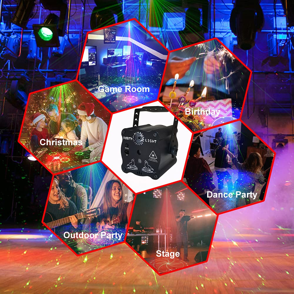 bubusan 2-in-1 Disco Ball Party Lights with Remote, Sound Activated LED Strobe Light for Parties, USB Powered DJ Disco Light Projector for Room Decor, Glow Party Supplies, Birthday, Christmas, Club