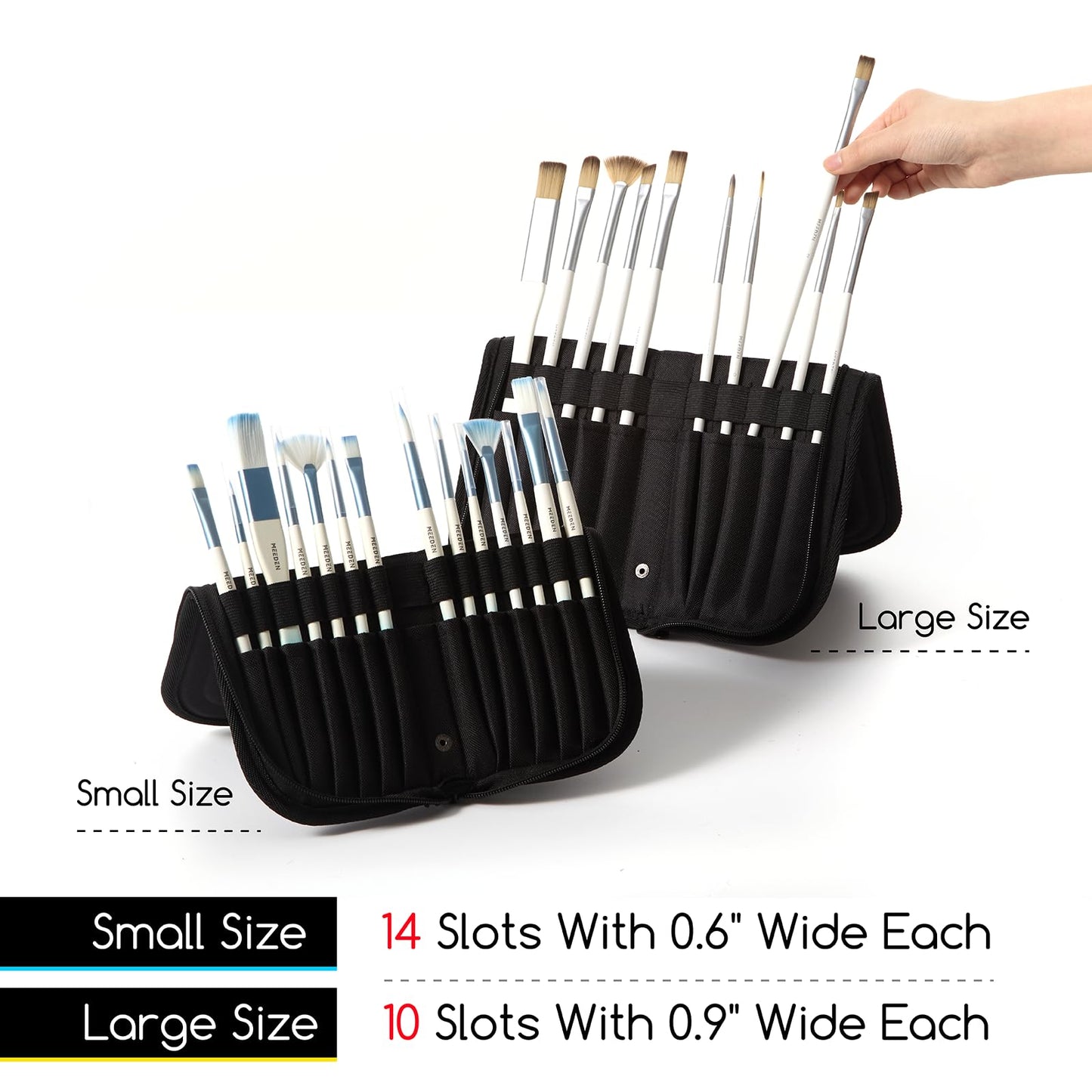 MEEDEN Paint Brush Holder, 11.5 X 10 Inch Zippered Painting Brush Case, Organization and Storage Bag for Artist Paint Brush (Brushes NOT Included)
