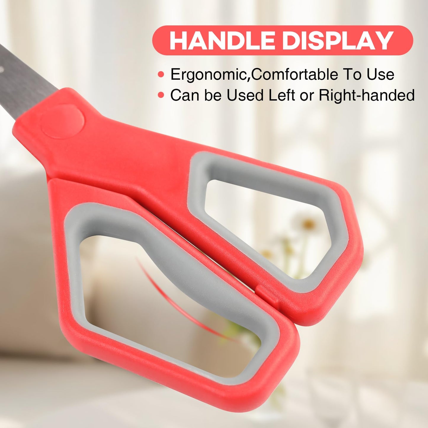 BURVAGY 18Pack 8" Scissors All Purpose, Heavy Duty Scissors with Ultra Sharp Blades Comfort Grip Handles - For Office Home School Sewing Fabric Crafts, High/Middle School Student Teacher Scissor