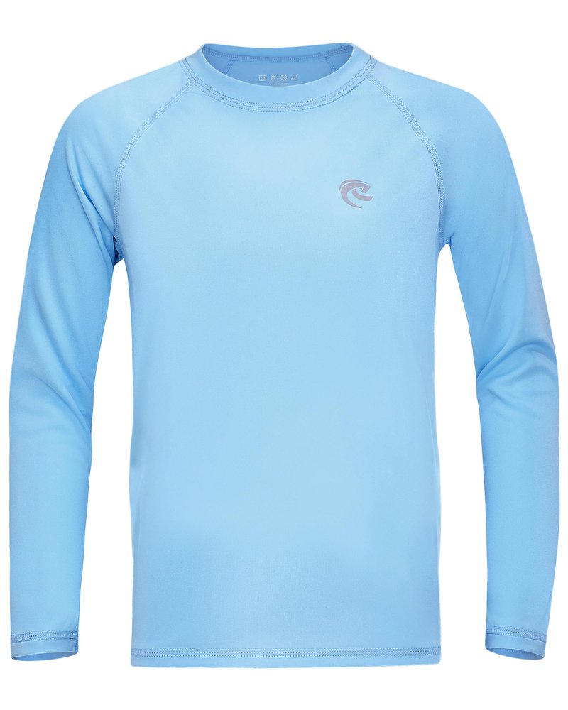 Boys UPF 50+ Swim Shirt Long Sleeve, 1 or 2 Pack UV Sun Protection Rash Guard, Youth Kids SPF Water Shirts for Beach Surf