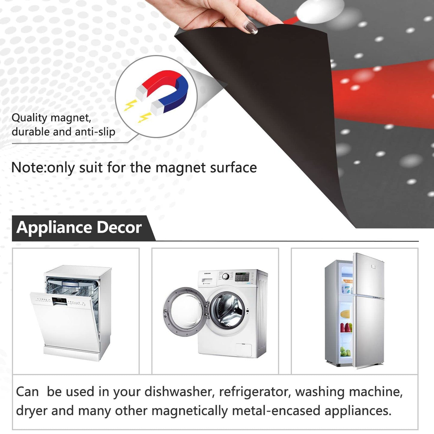Kigai Christmas Gnome Dishwasher Magnet Cover, Kitchen Fridge Door Panel Magnet Sticker Appliance Wash Machine Magnet Cover 23 x 26 Inch