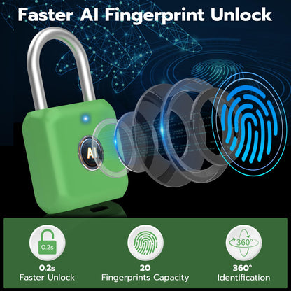 Fingerprint Padlock,Gym Locker Lock,Smart Padlock with APP Unlock,Fingerprint Lock USB Rechargeable for Gym Locker,Locker, School,Storage, Luggage