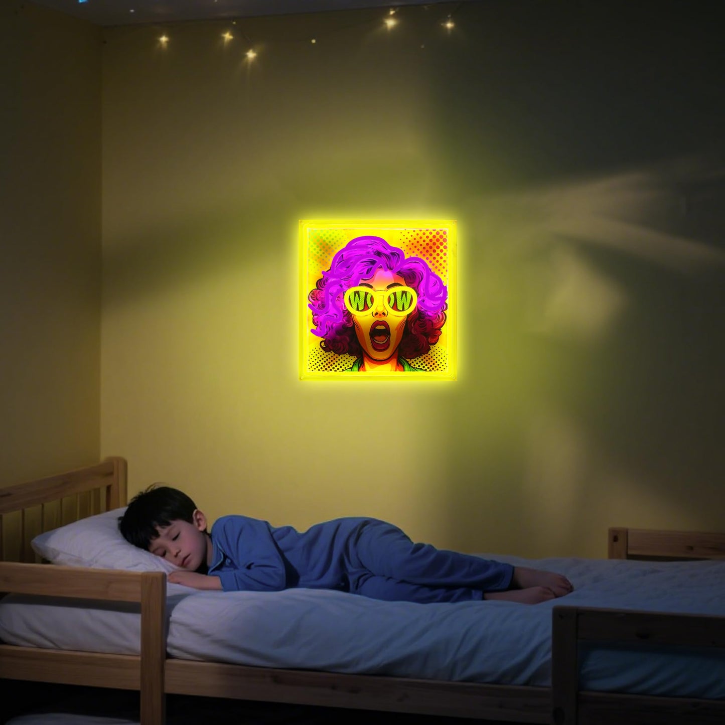 ENUOLI Purple Hair Pretty Girl Neon Sign,UV Print LED Light Sign Dimmable Cool Women Lady Neon Lights for Bedroom,Home Wall Decor LED Signs for Christmas Birthday Party Girls Stylish Gifts