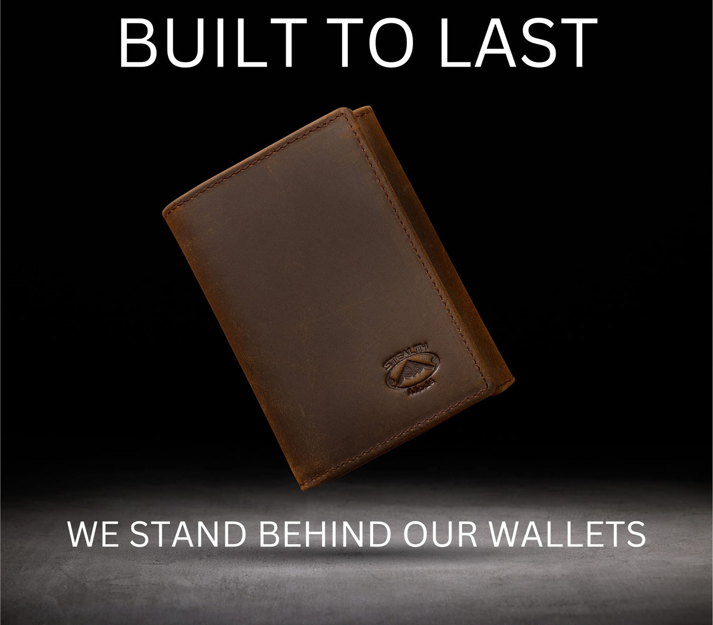 Stealth Mode Trifold Wallet for Men RFID Blocking – Genuine Napa Leather Extra Capacity Mens Wallet, 11 Card Slots, 3 ID Windows, Flip Out ID Holder, Large Tri Fold Leather Wallet for Men - Gift Ready