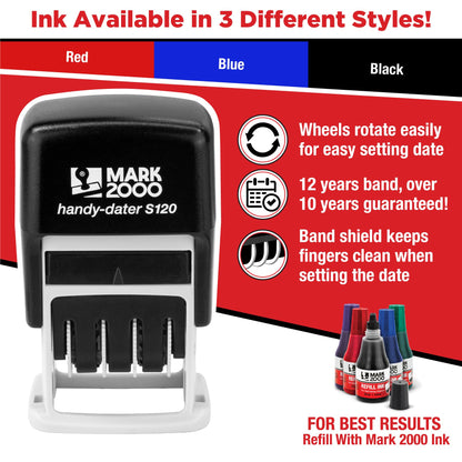 Mark 2000 - S120 Self-Inking Date Stamp - Black Color