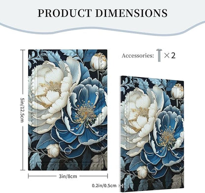White Blue Flower Peonies Light Switch Covers No Device Wall Plate 1 Gang Decorative Blank Switchplate Electrical Faceplate for Farmhouse Living Bedroom Decor