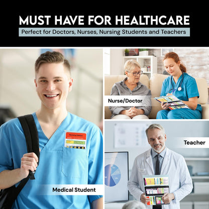 Nursing Clipboard Foldable with Medical Edition Cheat Sheets, 3 Layers Aluminum Foldable Clipboard for Nursing, Notepad for Students, Nursing School Essentials (Mint)