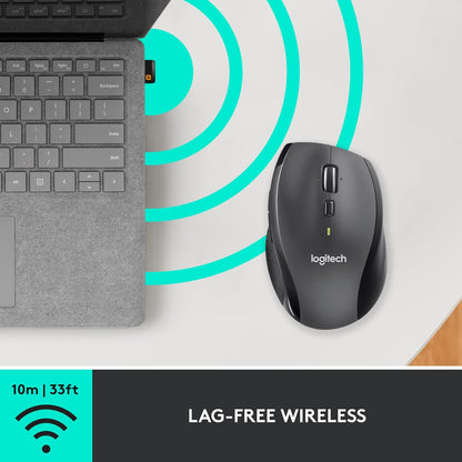Logitech M705 Marathon Wireless Mouse, Gaming Mouse Wireless, 2.4 GHz USB Receiver, 5-Programmable Buttons, 3-Year Battery, PC, Mac, Laptop, Chromebook - Black