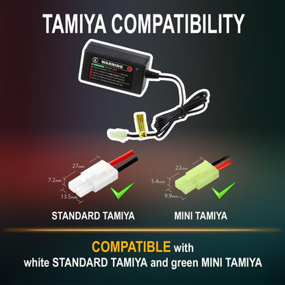 Lancer Tactical 8.4v Nunchuck Nimh Battery Pack with Smart Charger, 8.4v 1600 mAh Dean Connector with Compact Smart Charger