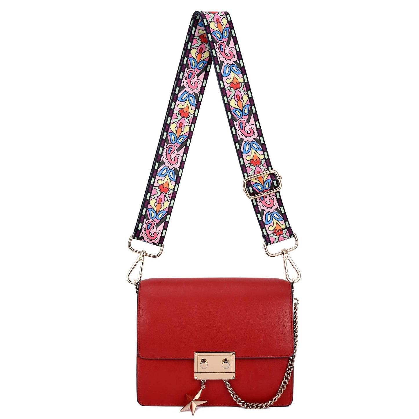 ZOOEASS Wide Shoulder Strap Adjustable Replacement Belt Guitar Style Crossbody Bag Handbag Strap Multicolor Canvas Straps(Wide:1.4in) (Morning glory)