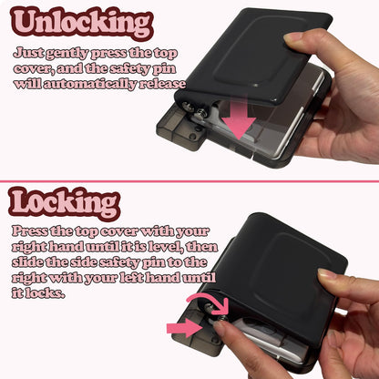 10 Hole Punch Binding Machine for Planners, Manual Paper Puncher for DIY Loose Leaf Notebooks, Includes 18 Colorful Binder Rings, Perfect for A4/A5/B5 DIY Scrapbooking, Black