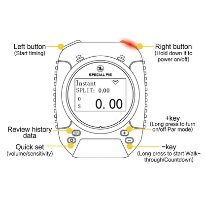 SPECIAL PIE Shot Timer for Shooting Competition- Connect with Big LED Score Display, Perfect for Shooting Competition & Shooting Club (Black)