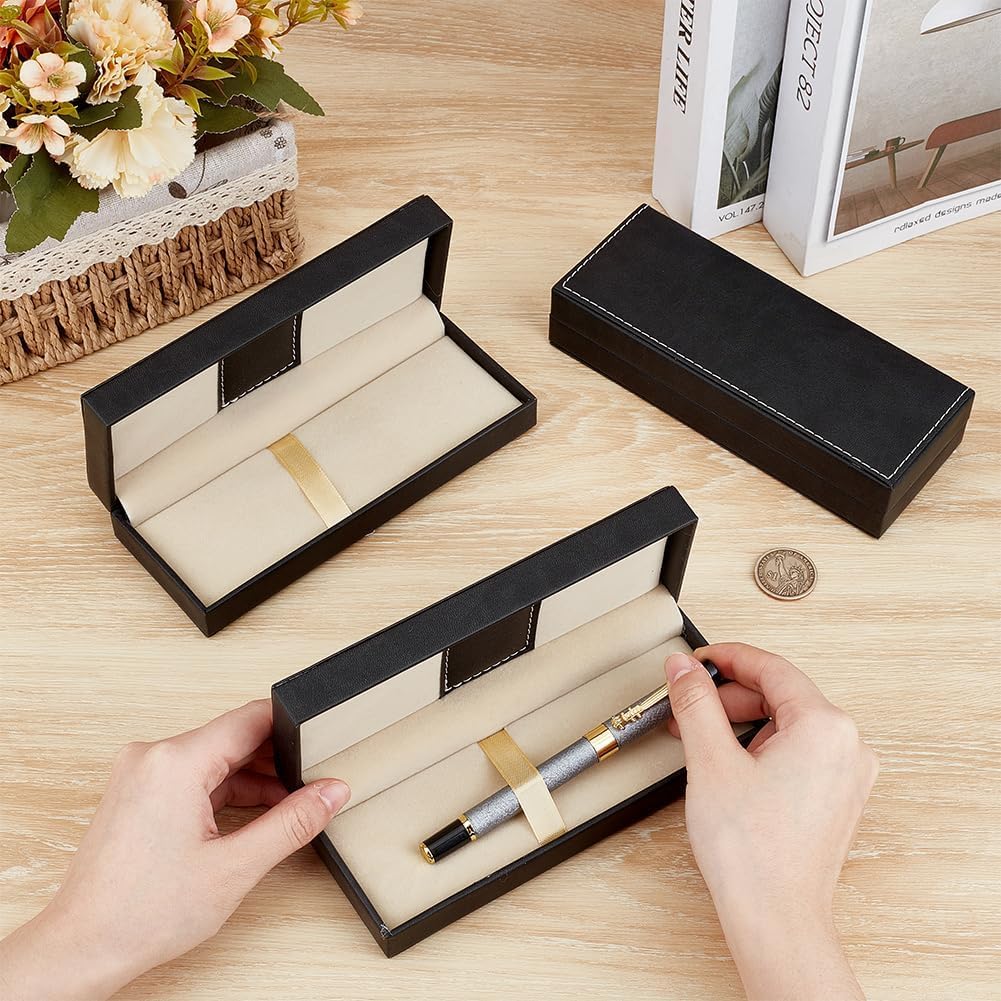 YGHSZ 1 black pen gift box, PU leather long pen gift box, used for gift packaging, office and school supplies