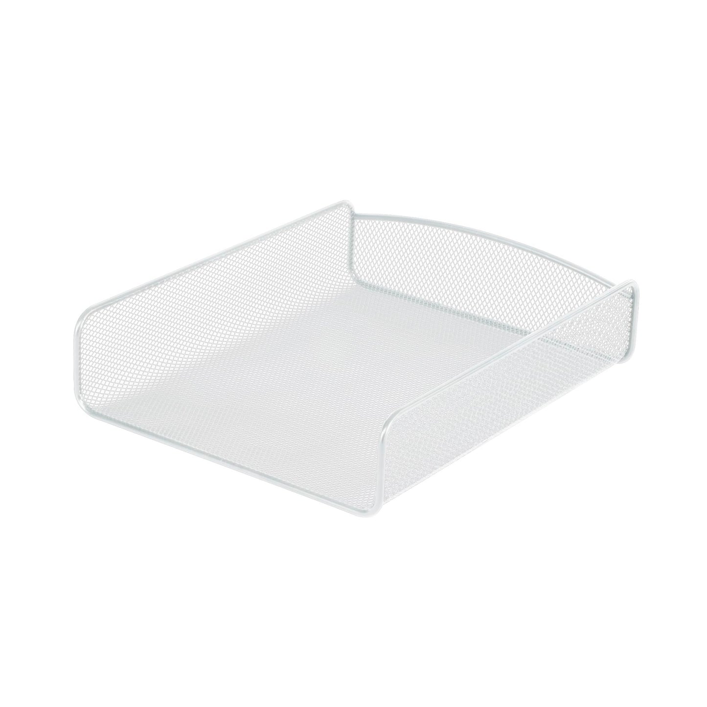 Safco Onyx Mesh Single Tray Desktop Organizer | Heavy Duty Steel | Powder Coat Finish | 11.75 x 9.25 x 2.5 | Office Supplies Organizer | Letter Trays & Stacking Supports | Silver